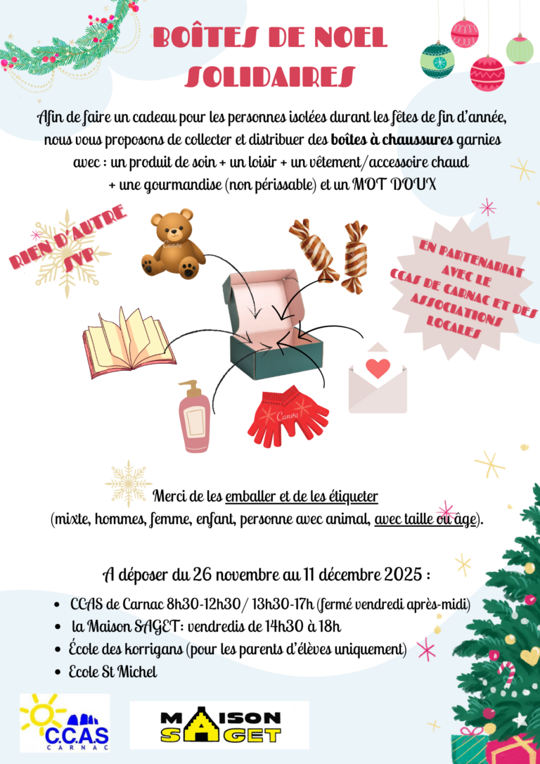 Boîtes solidaires de NOEL 2025